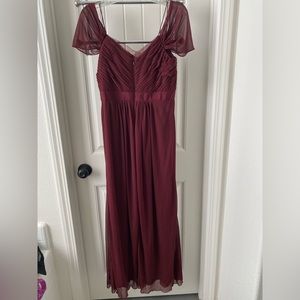 Formal full length dress with shoulder caps